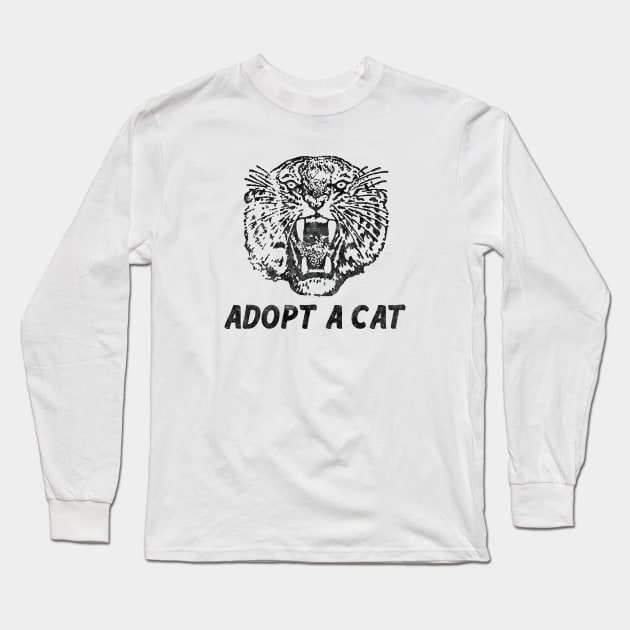 Adopt a Cat - Tiger Long Sleeve T-Shirt by karutees